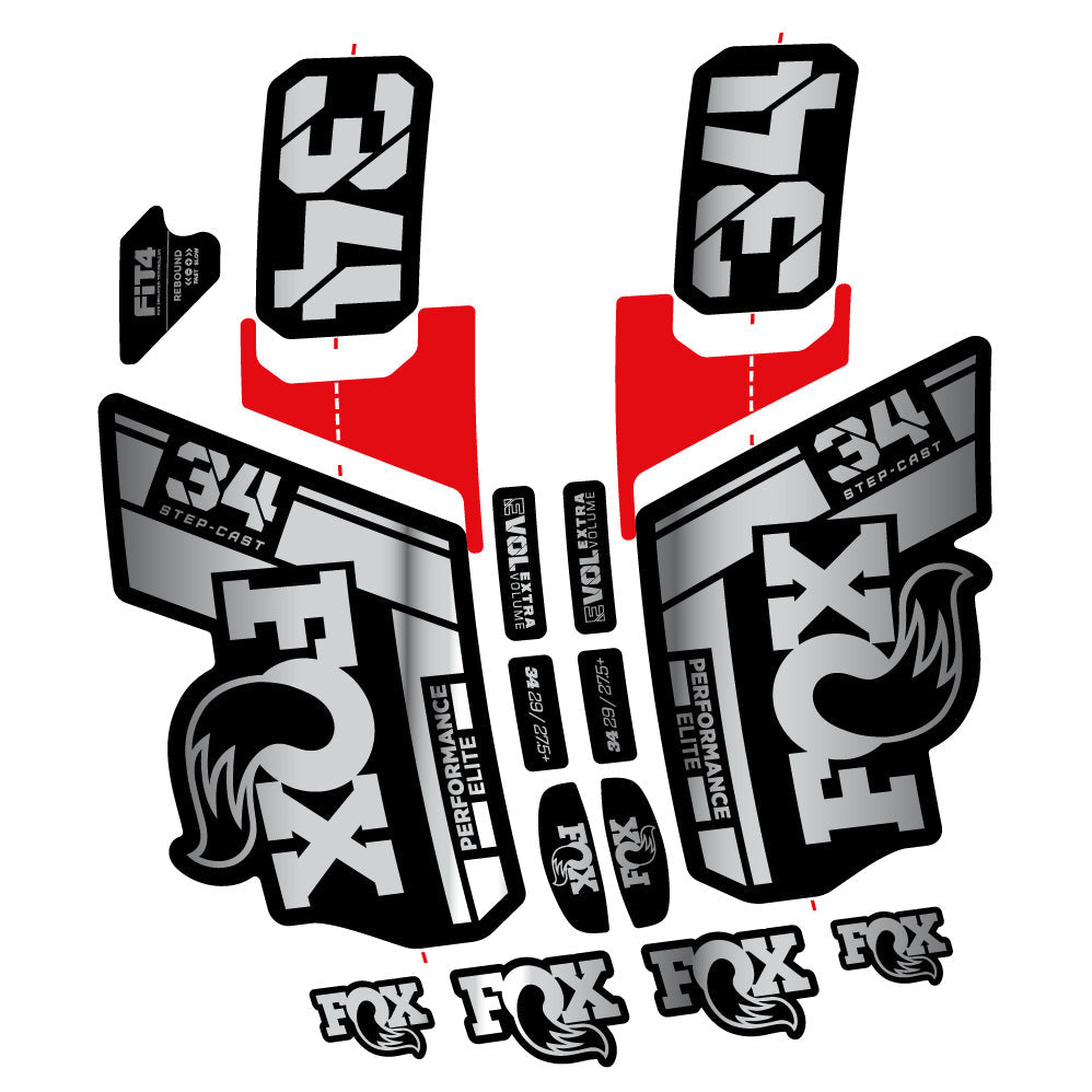 Stickers Fox 34 SC Elite 2021 compatibles Autocollants fourche VTT 29"