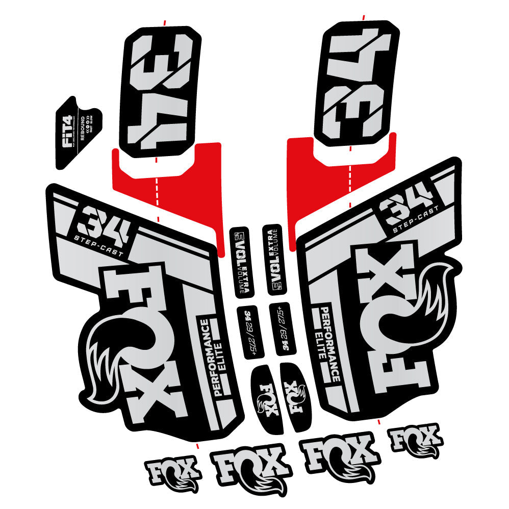 Stickers Fox 34 SC Elite 2021 compatibles Autocollants fourche VTT 29"