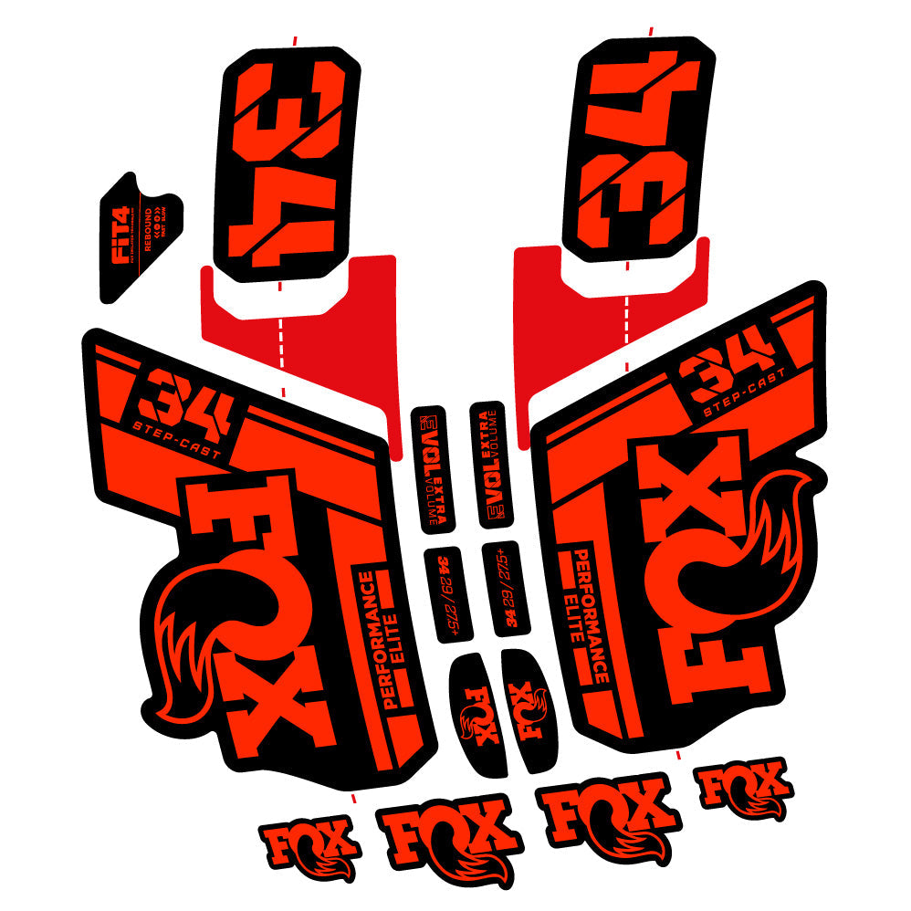 Stickers Fox 34 SC Elite 2021 compatibles Autocollants fourche VTT 29"