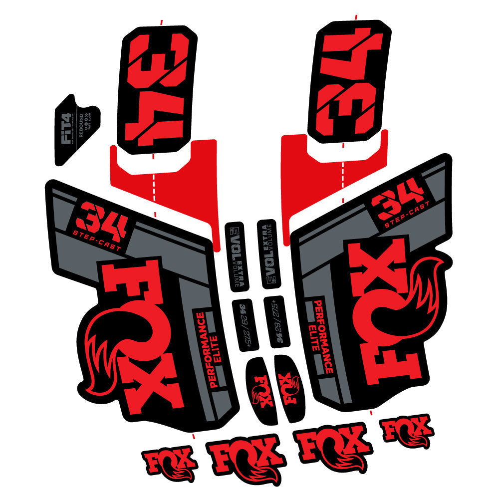 Stickers Fox 34 SC Elite 2021 compatibles Autocollants fourche VTT 29"