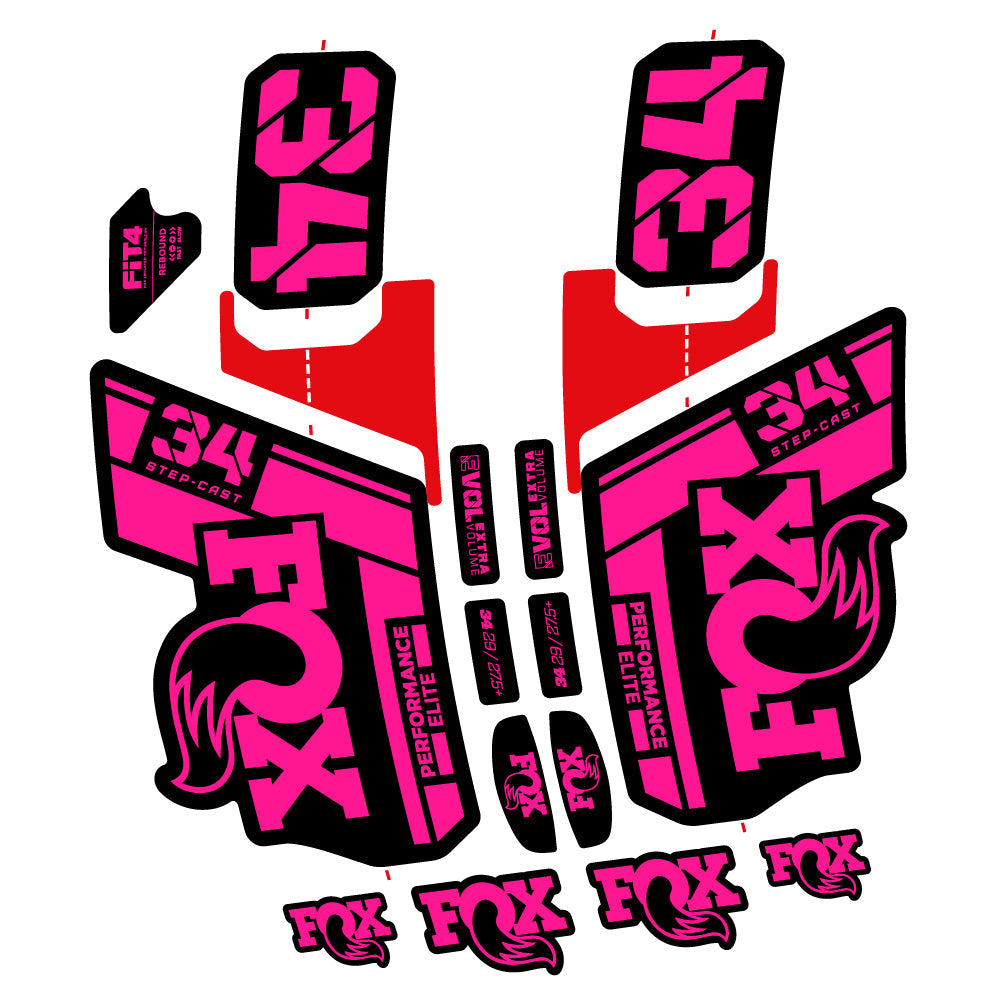 Stickers Fox 34 SC Elite 2021 compatibles Autocollants fourche VTT 29"