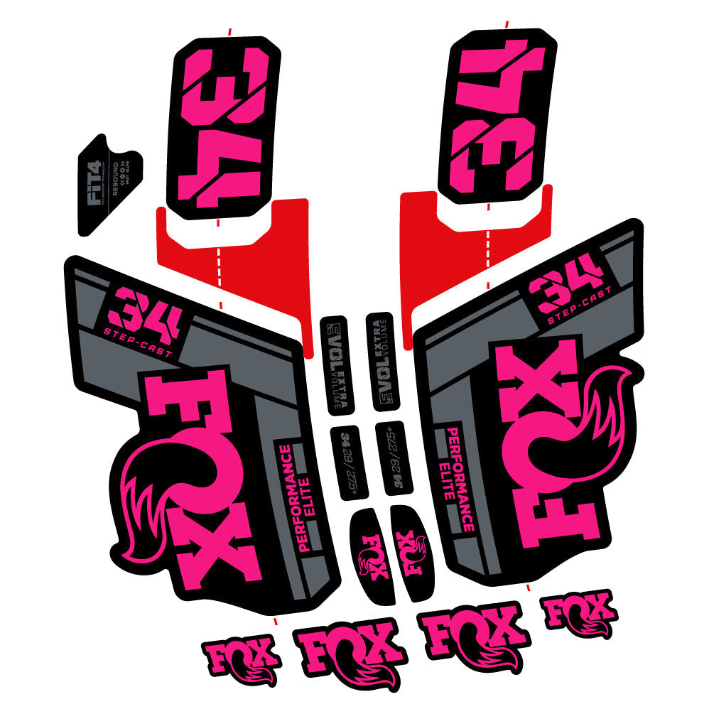 Stickers Fox 34 SC Elite 2021 compatibles Autocollants fourche VTT 29"