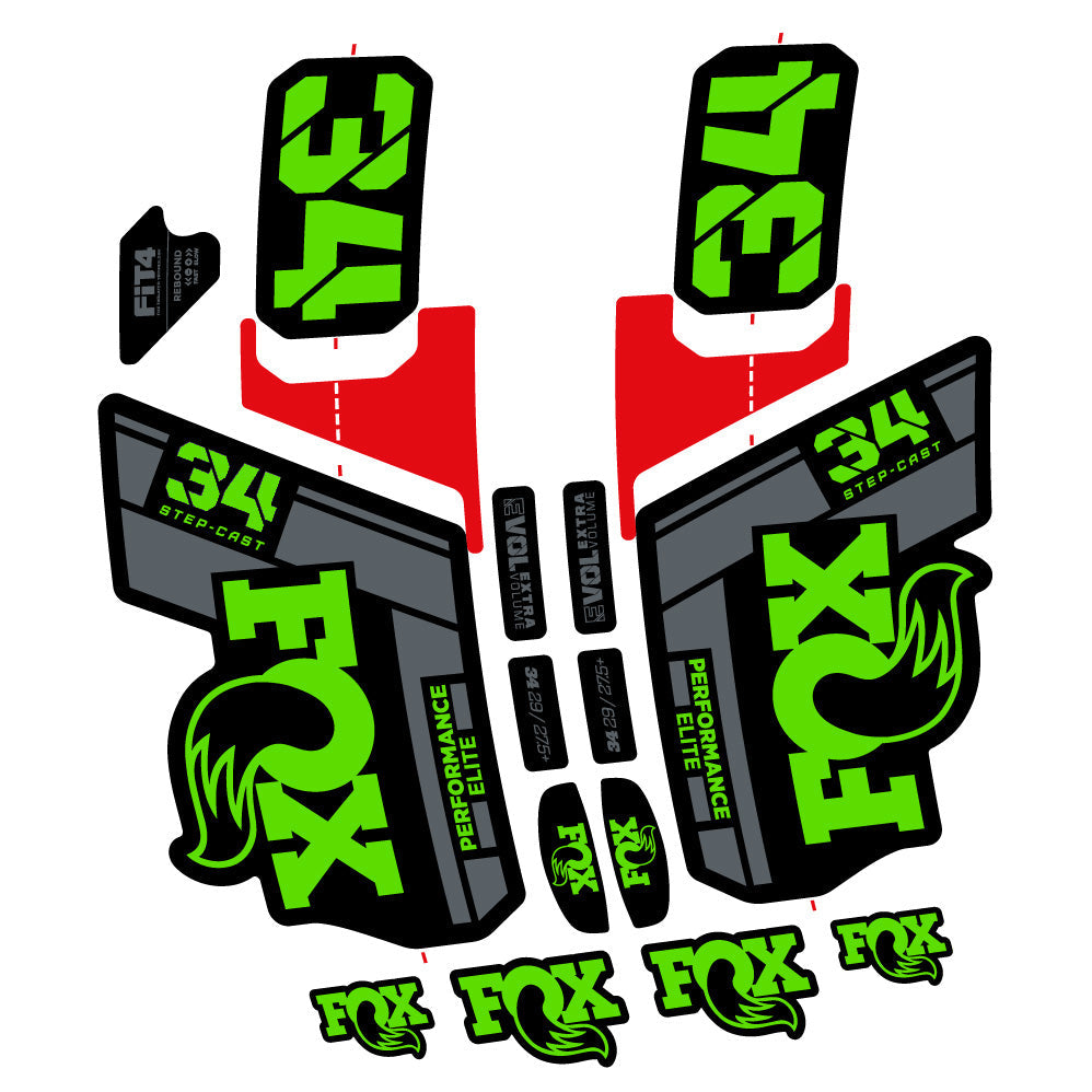 Stickers Fox 34 SC Elite 2021 compatibles Autocollants fourche VTT 29"