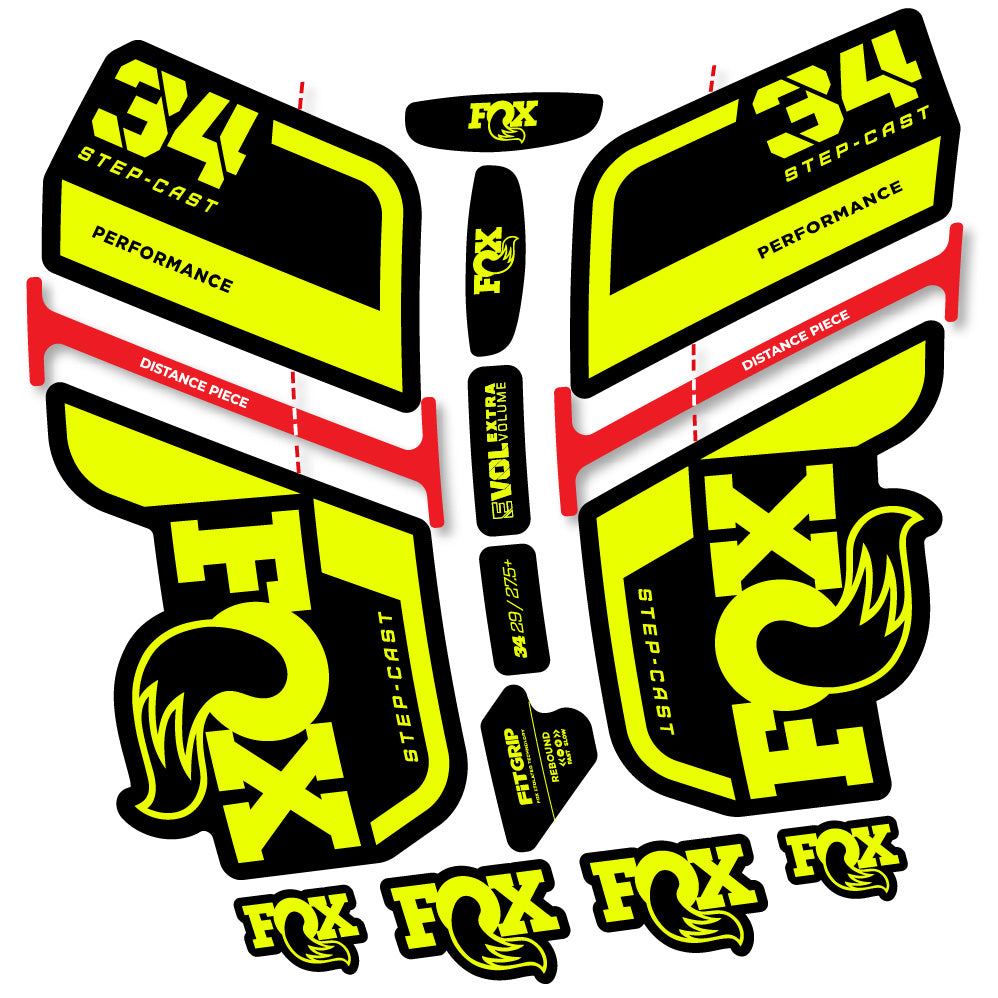 Stickers Fox 34 SC Performance 2022 compatibles Autocollants fourche VTT 29"