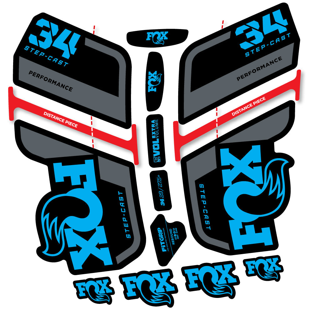 Stickers Fox 34 SC Performance 2022 compatibles Autocollants fourche VTT 29"