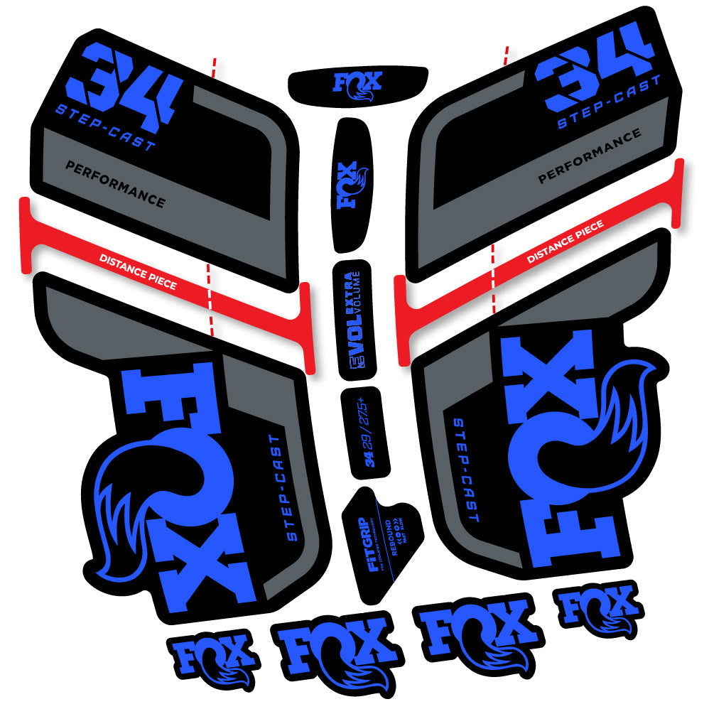 Stickers Fox 34 SC Performance 2022 compatibles Autocollants fourche VTT 29"