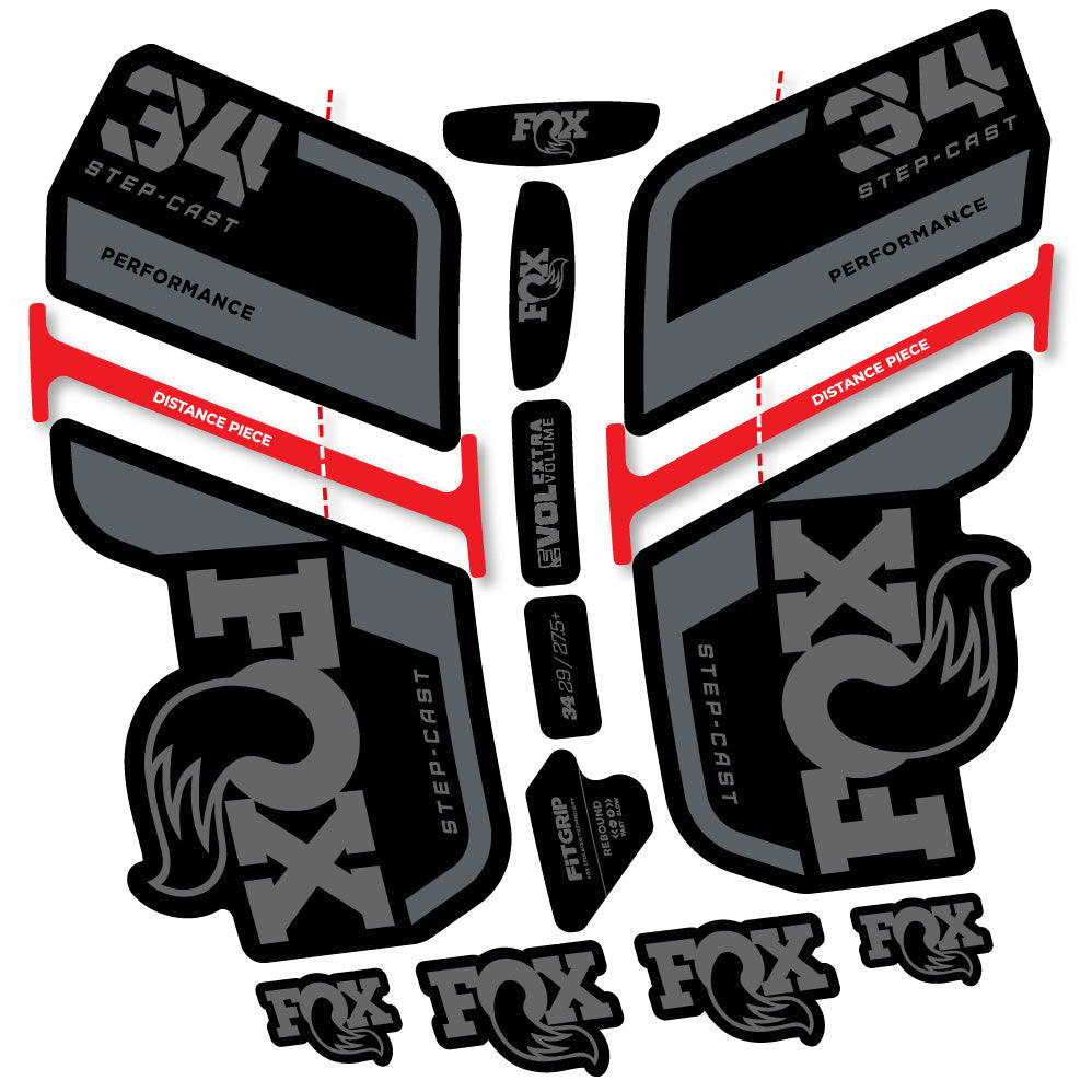 Stickers Fox 34 SC Performance 2022 compatibles Autocollants fourche VTT 29"