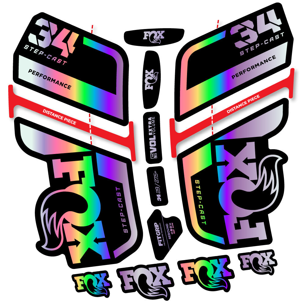 Stickers Fox 34 SC Performance 2022 compatibles Autocollants fourche VTT 29"