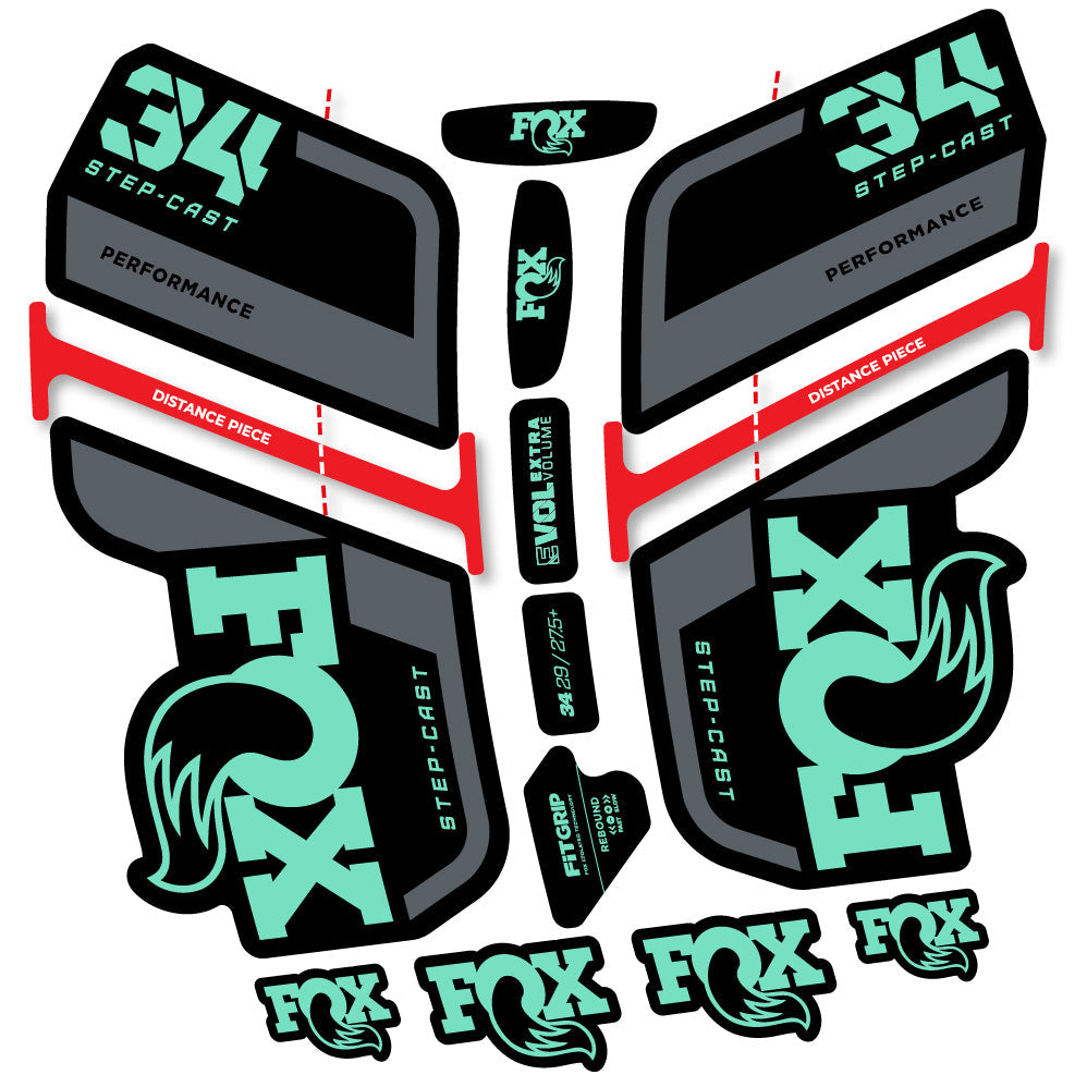 Stickers Fox 34 SC Performance 2022 compatibles Autocollants fourche VTT 29"