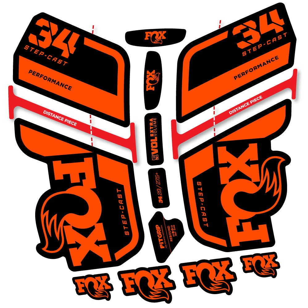 Stickers Fox 34 SC Performance 2022 compatibles Autocollants fourche VTT 29"