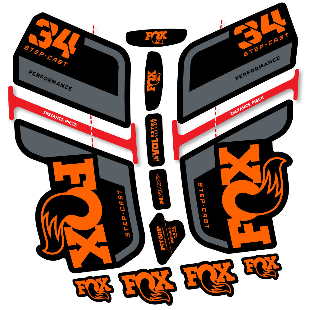 Stickers Fox 34 SC Performance 2022 compatibles Autocollants fourche VTT 29"