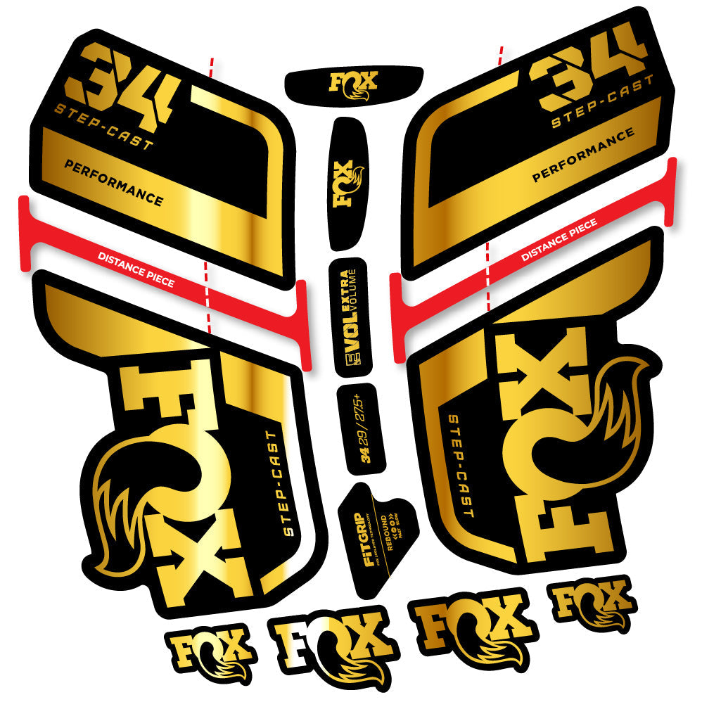 Stickers Fox 34 SC Performance 2022 compatibles Autocollants fourche VTT 29"
