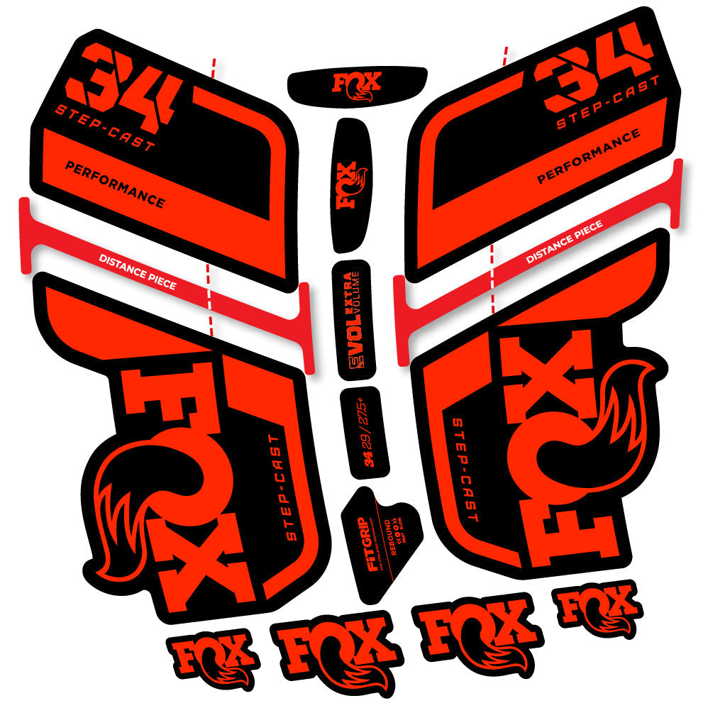 Stickers Fox 34 SC Performance 2022 compatibles Autocollants fourche VTT 29"