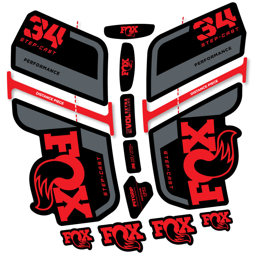 Stickers Fox 34 SC Performance 2022 compatibles Autocollants fourche VTT 29"