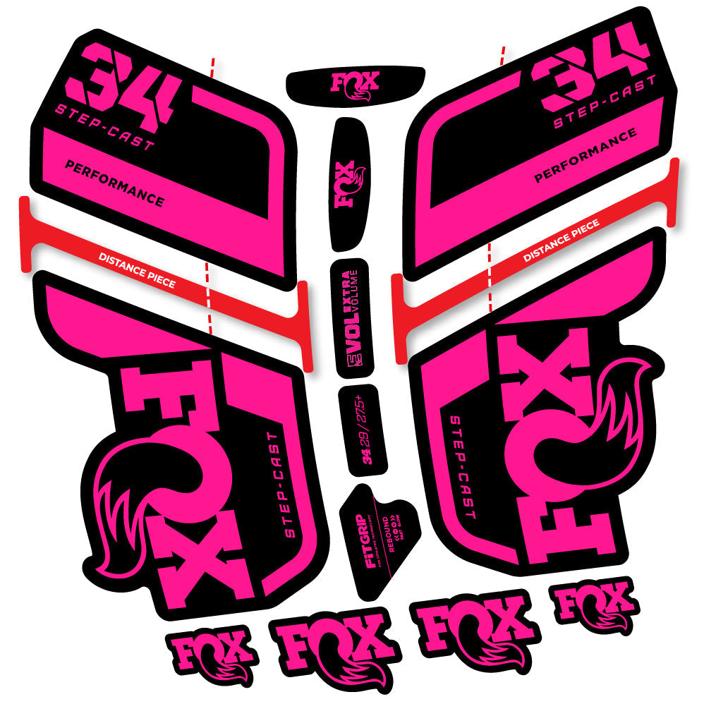 Stickers Fox 34 SC Performance 2022 compatibles Autocollants fourche VTT 29"