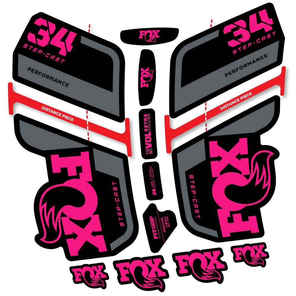 Stickers Fox 34 SC Performance 2022 compatibles Autocollants fourche VTT 29"