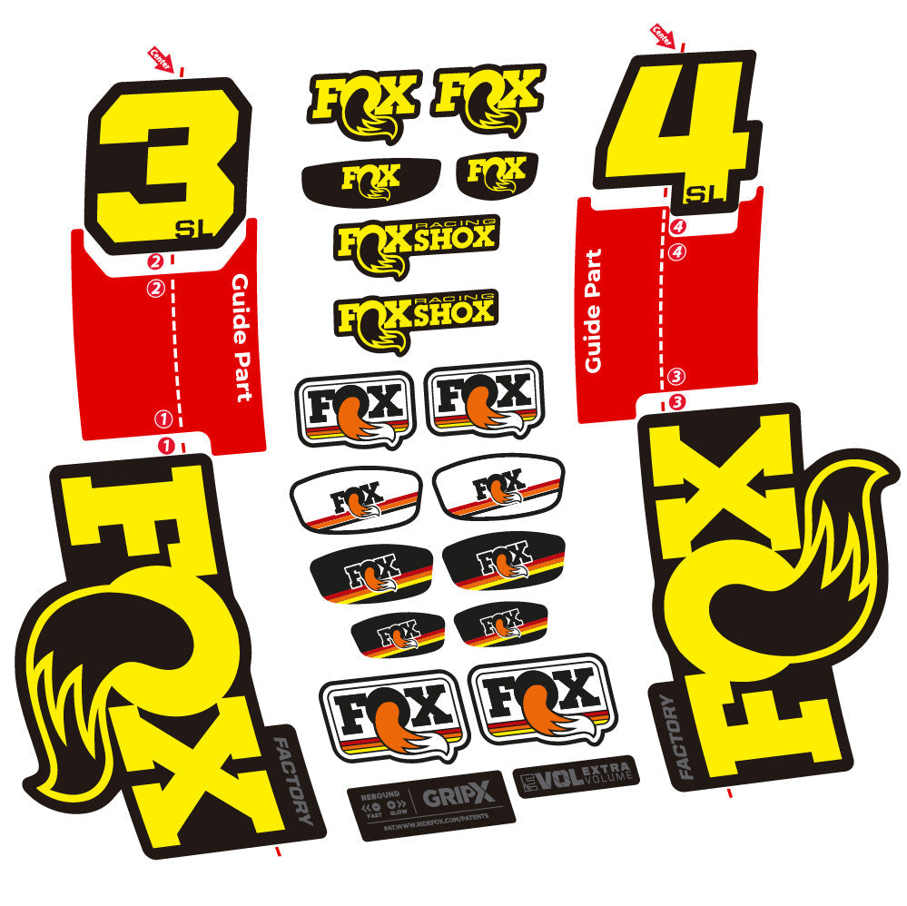 Stickers Fox 34 SL Factory compatibles - Autocollants fourche VTT