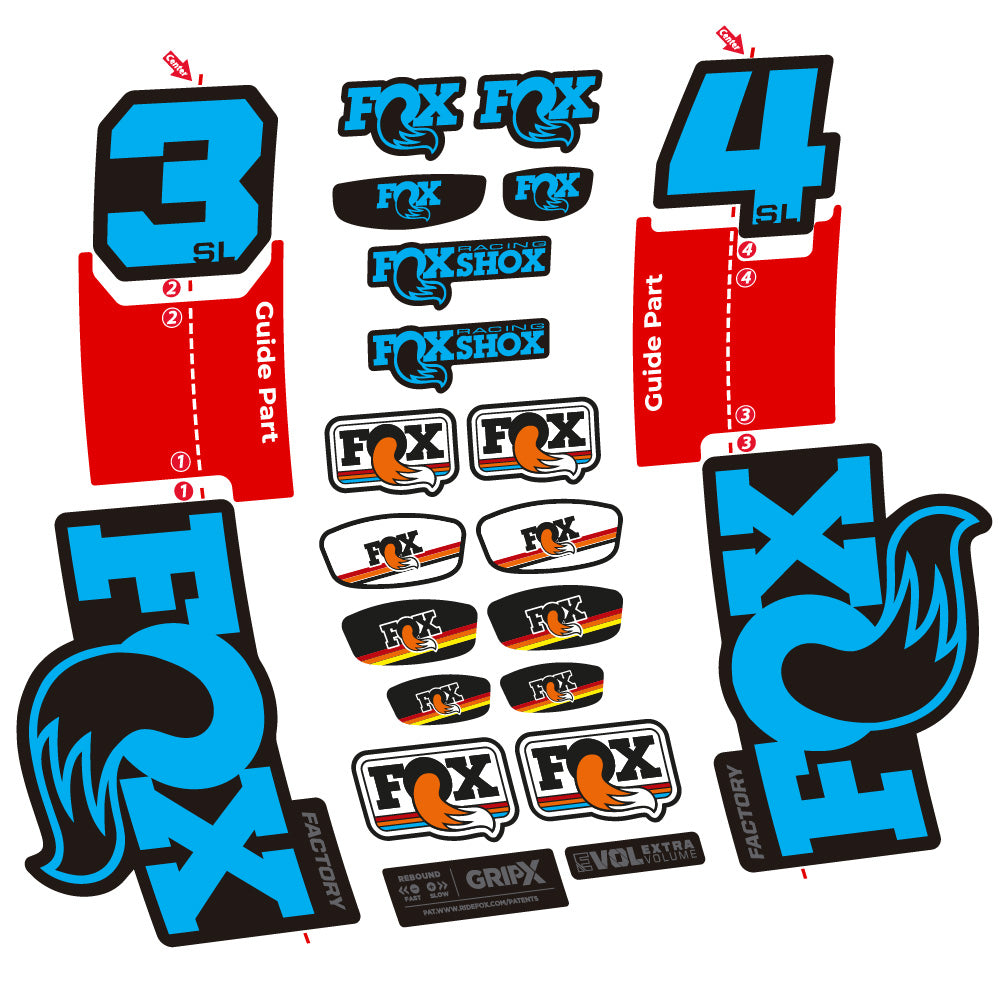 Stickers Fox 34 SL Factory compatibles Autocollants fourche VTT 29"