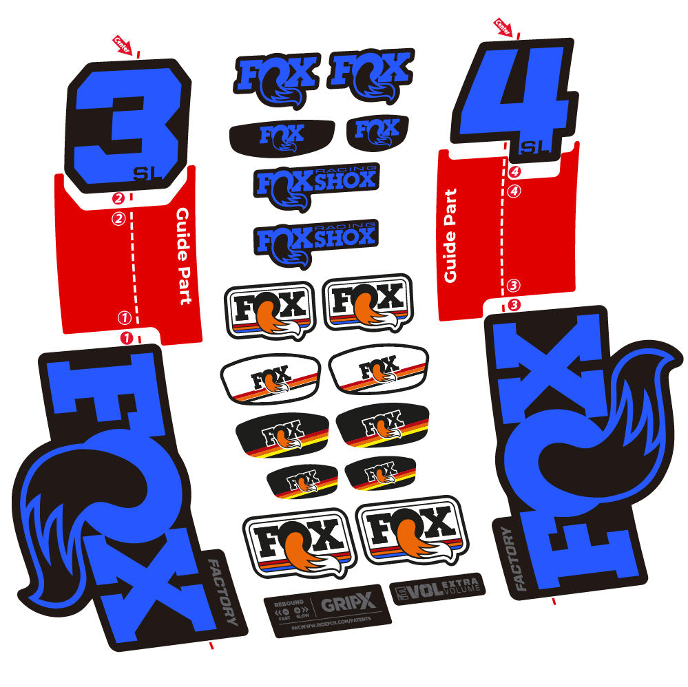 Stickers Fox 34 SL Factory compatibles Autocollants fourche VTT 29"