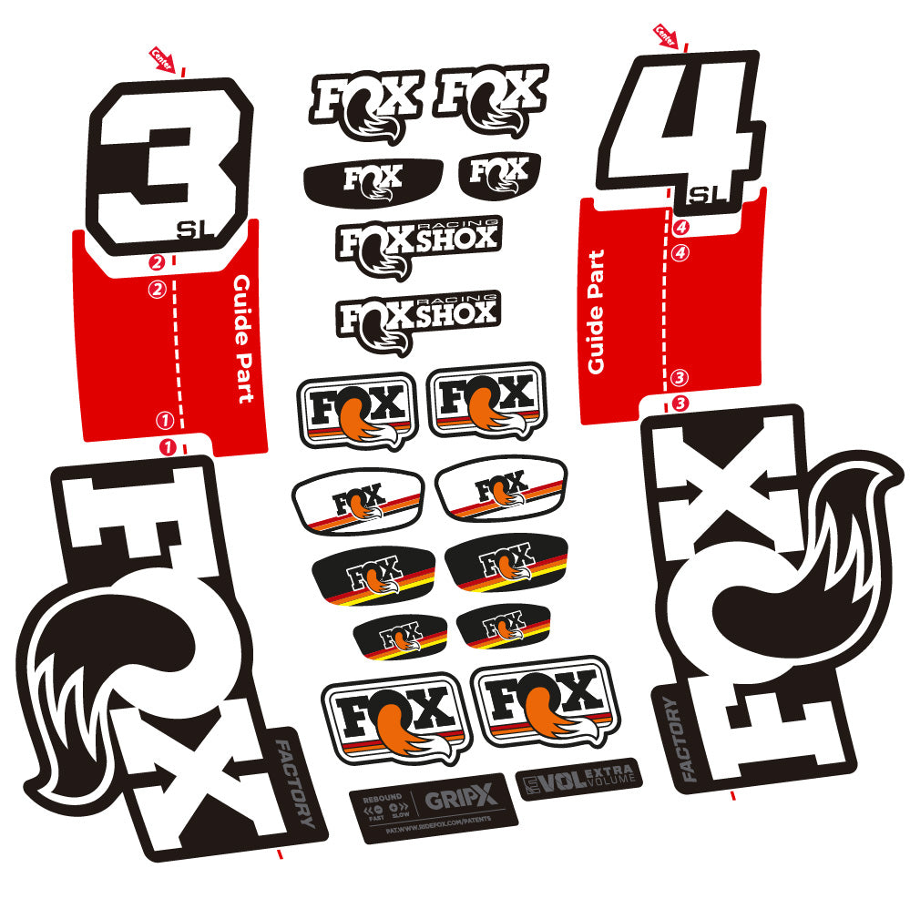 Stickers Fox 34 SL Factory compatibles Autocollants fourche VTT 29"