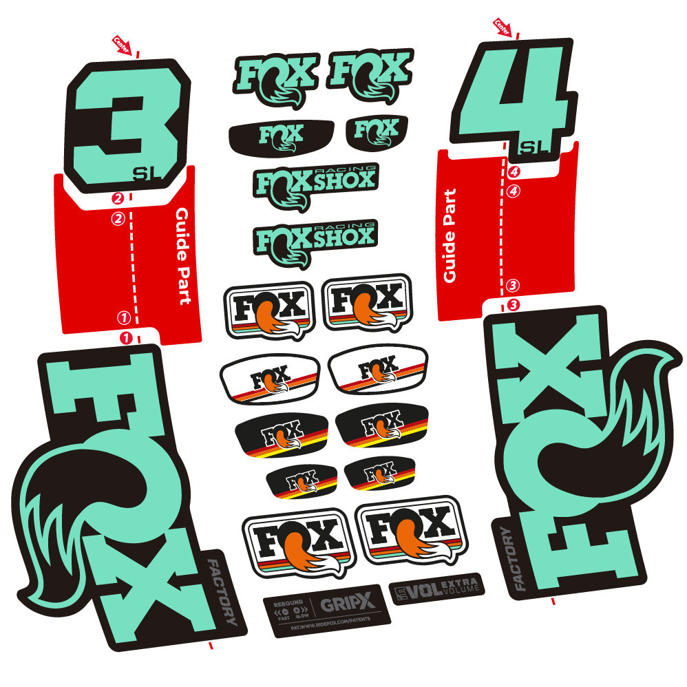 Stickers Fox 34 SL Factory compatibles Autocollants fourche VTT 29"