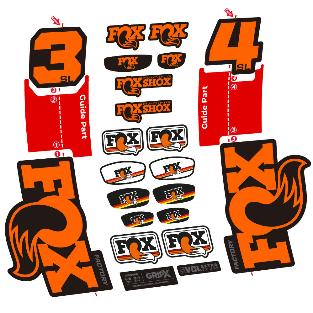 Stickers Fox 34 SL Factory compatibles Autocollants fourche VTT 29"