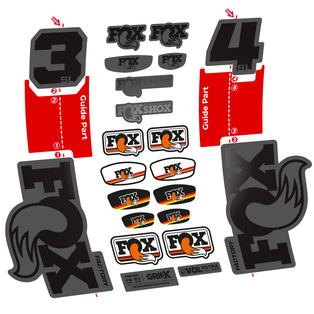 Stickers Fox 34 SL Factory compatibles Autocollants fourche VTT 29"