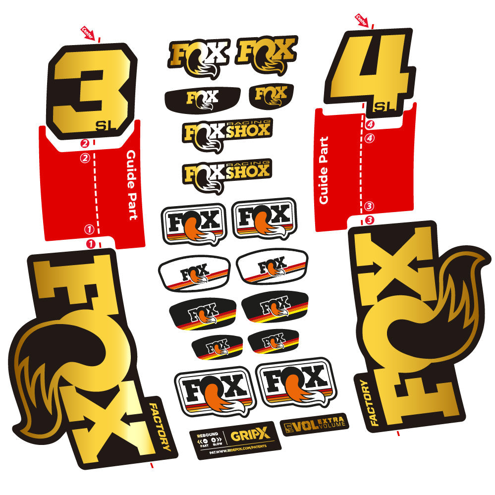 Stickers Fox 34 SL Factory compatibles Autocollants fourche VTT 29"