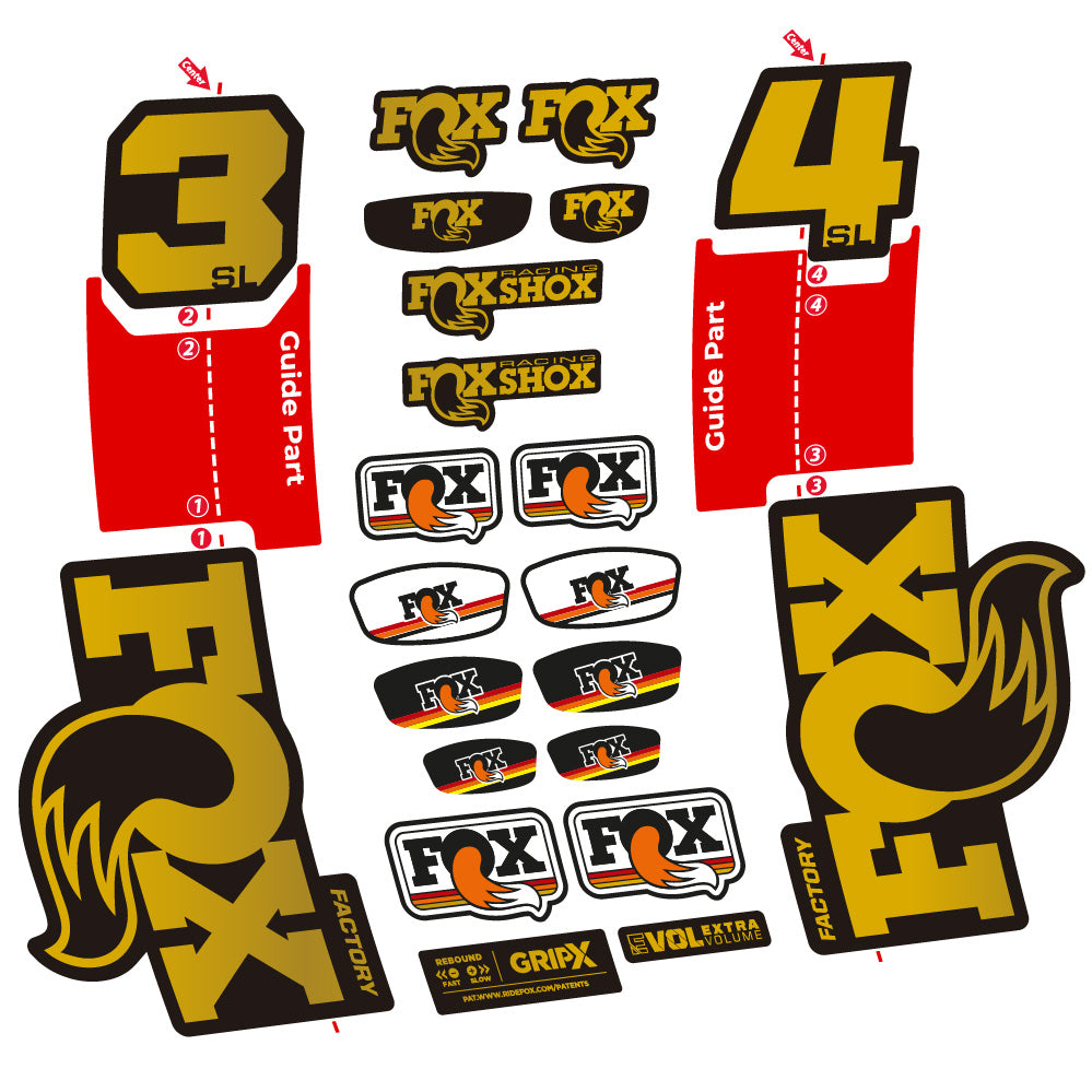 Stickers Fox 34 SL Factory compatibles Autocollants fourche VTT 29"