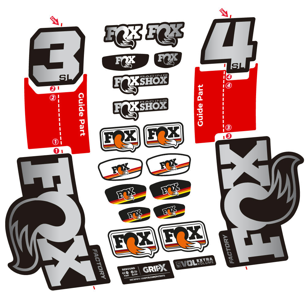 Stickers Fox 34 SL Factory compatibles Autocollants fourche VTT 29"