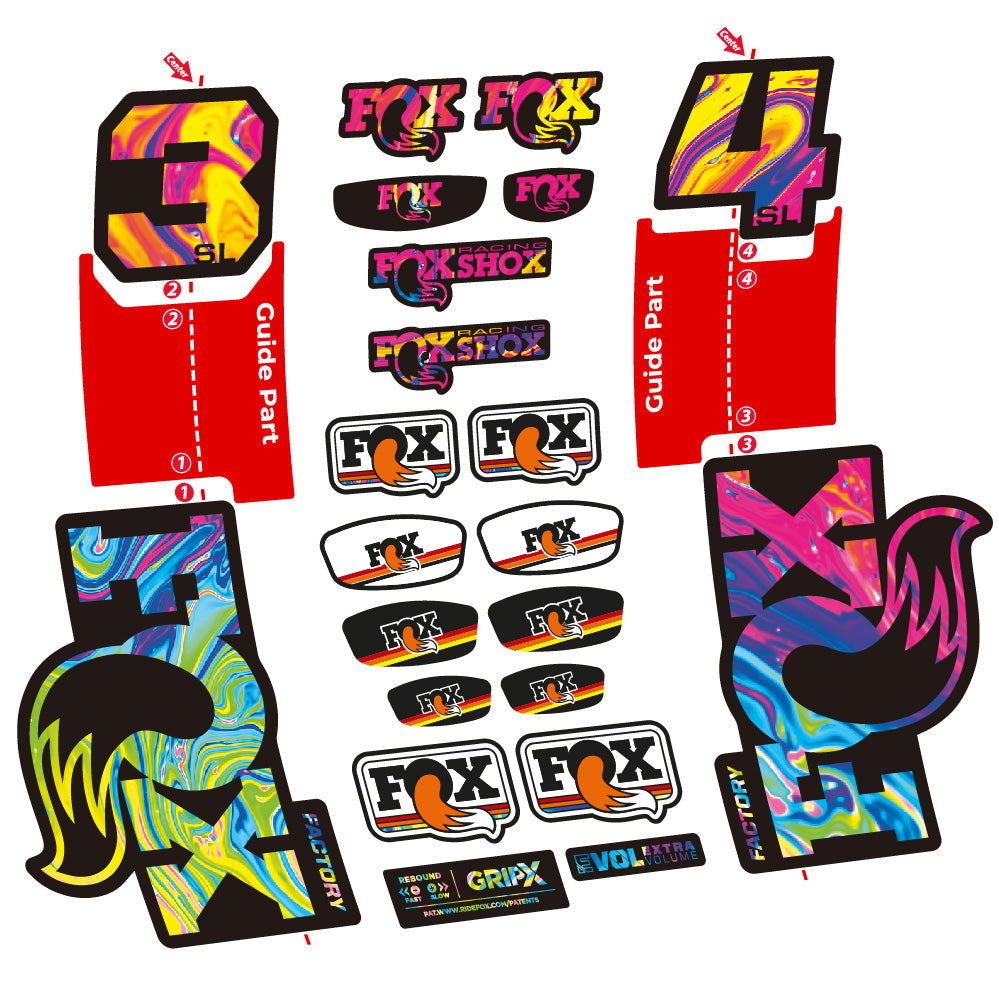 Stickers Fox 34 SL Factory compatibles Autocollants fourche VTT 29"