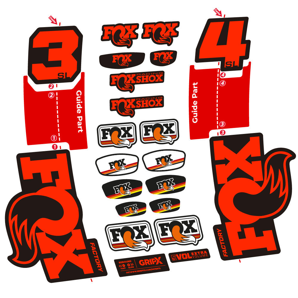 Stickers Fox 34 SL Factory compatibles Autocollants fourche VTT 29"