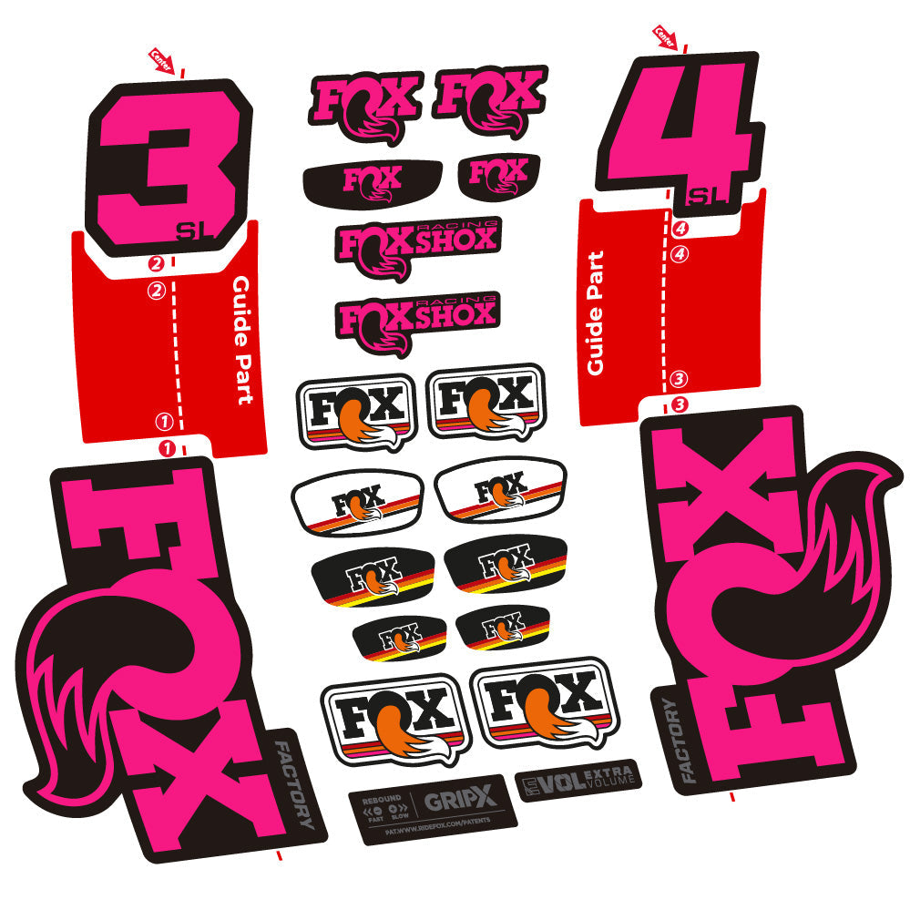 Stickers Fox 34 SL Factory compatibles Autocollants fourche VTT 29"