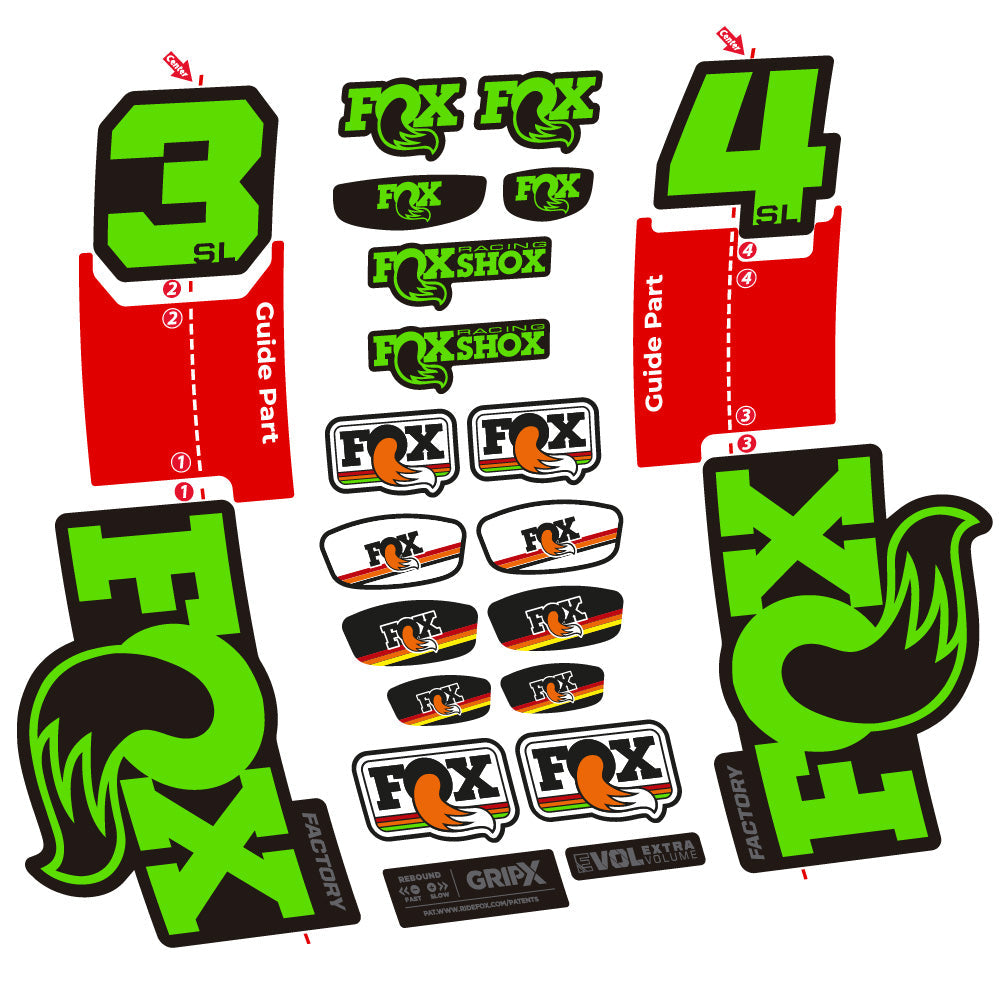Stickers Fox 34 SL Factory compatibles Autocollants fourche VTT 29"