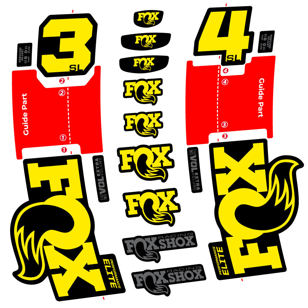 Stickers FOX 34 SL Performance Elite compatibles Autocollants fourche VTT 29"