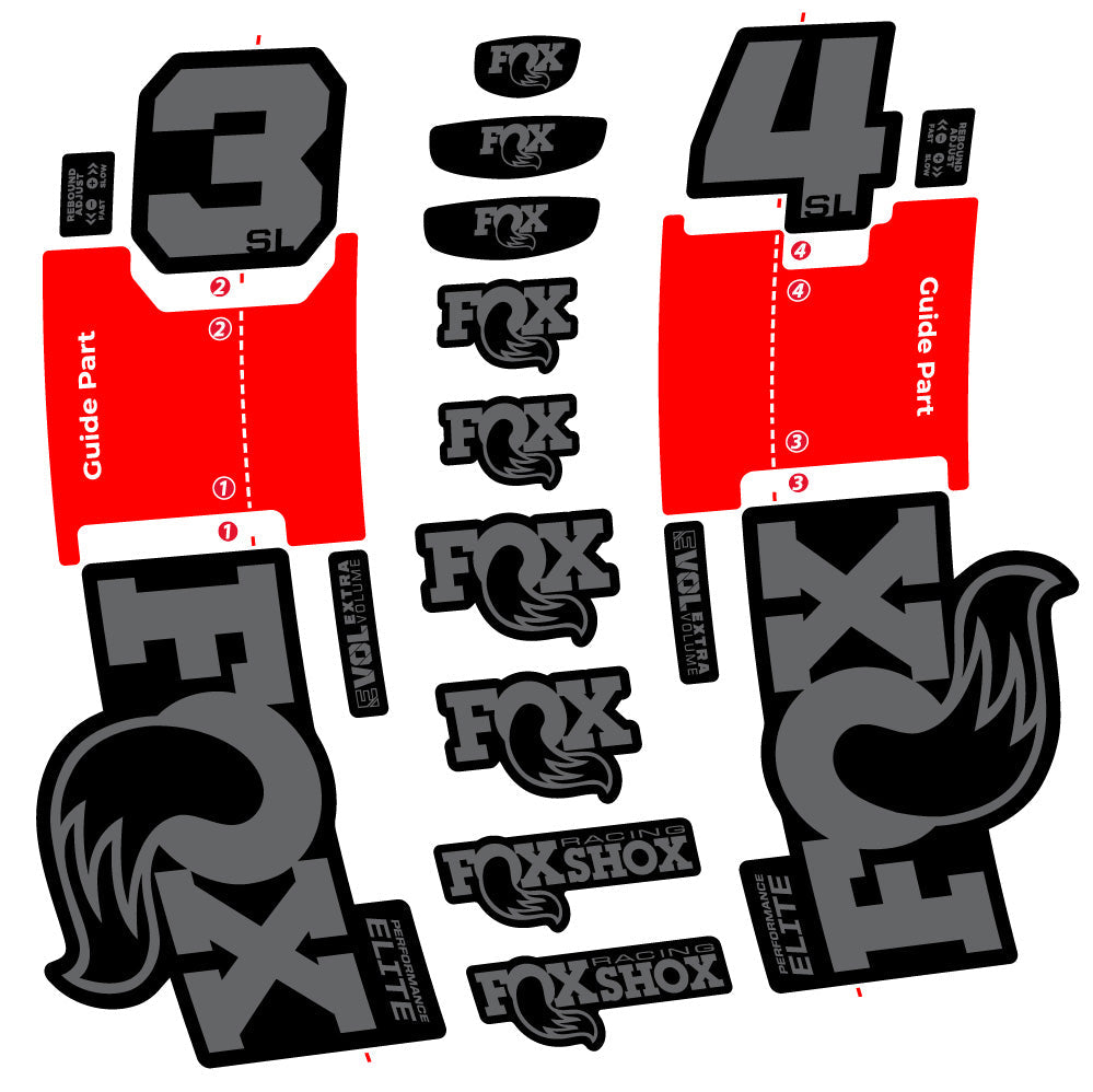 Stickers FOX 34 SL Performance Elite compatibles Autocollants fourche VTT 29"