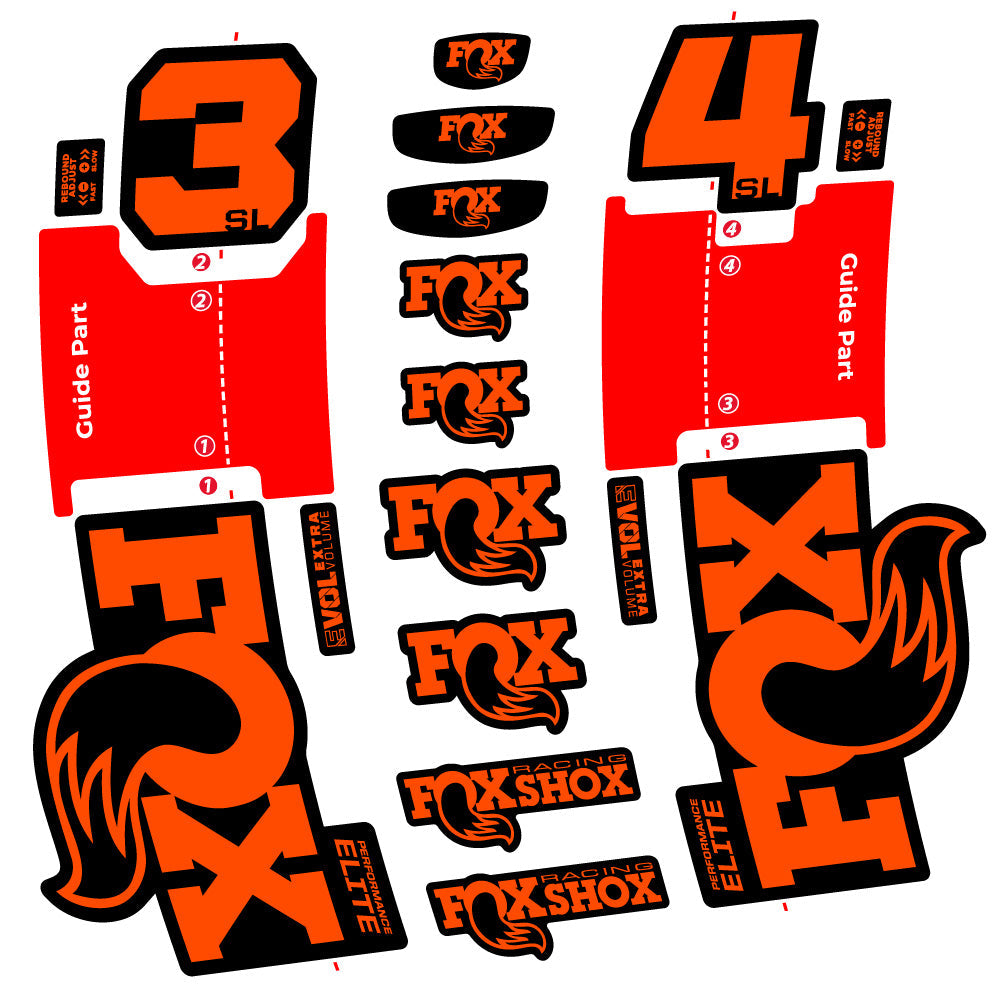 Stickers FOX 34 SL Performance Elite compatibles Autocollants fourche VTT 29"