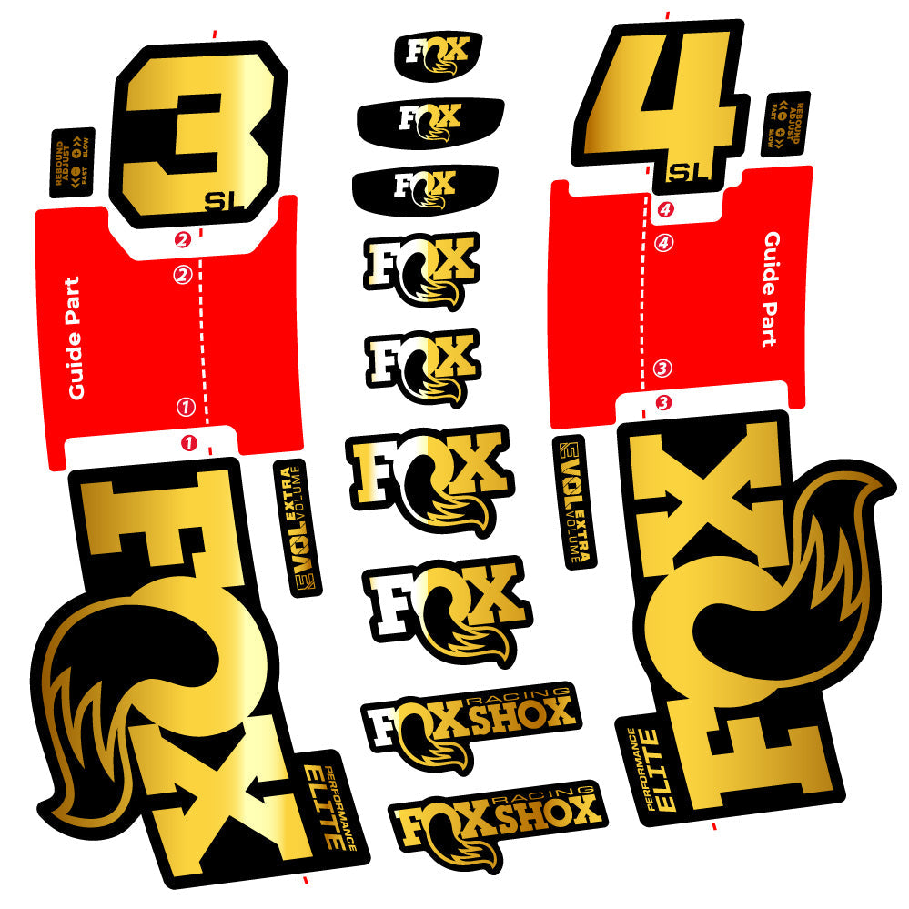 Stickers FOX 34 SL Performance Elite compatibles Autocollants fourche VTT 29"