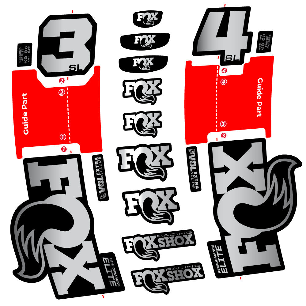 Stickers FOX 34 SL Performance Elite compatibles Autocollants fourche VTT 29"