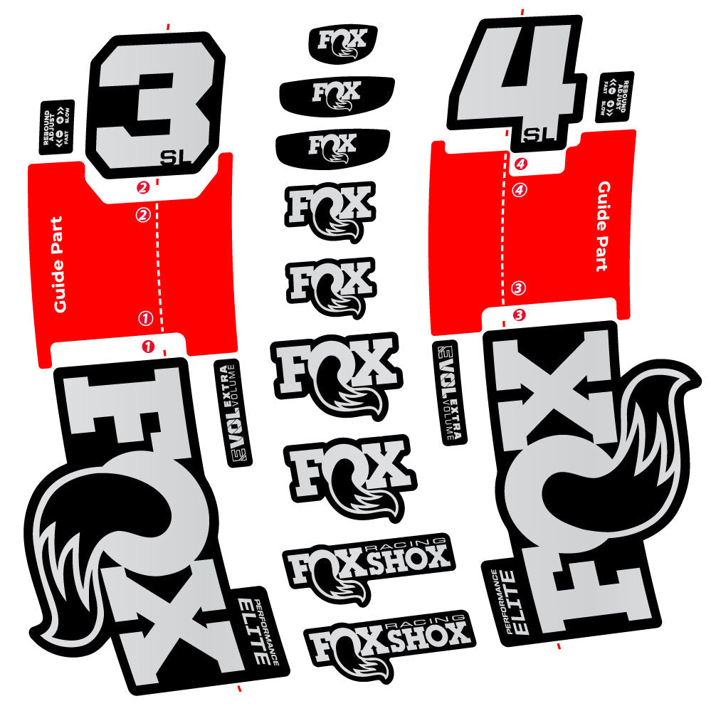 Stickers FOX 34 SL Performance Elite compatibles Autocollants fourche VTT 29"