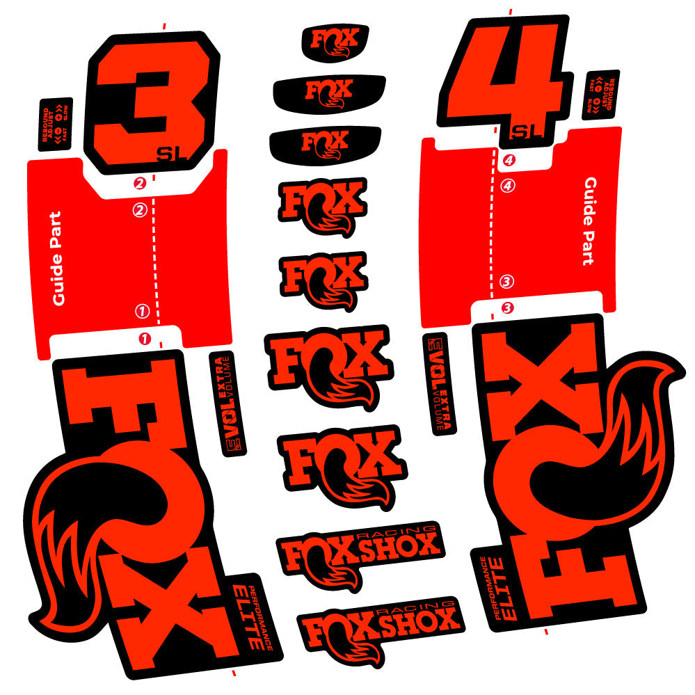 Stickers FOX 34 SL Performance Elite compatibles Autocollants fourche VTT 29"