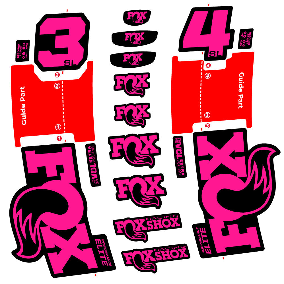 Stickers FOX 34 SL Performance Elite compatibles Autocollants fourche VTT 29"