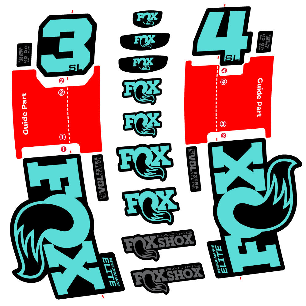 Stickers FOX 34 SL Performance Elite compatibles Autocollants fourche VTT 29"