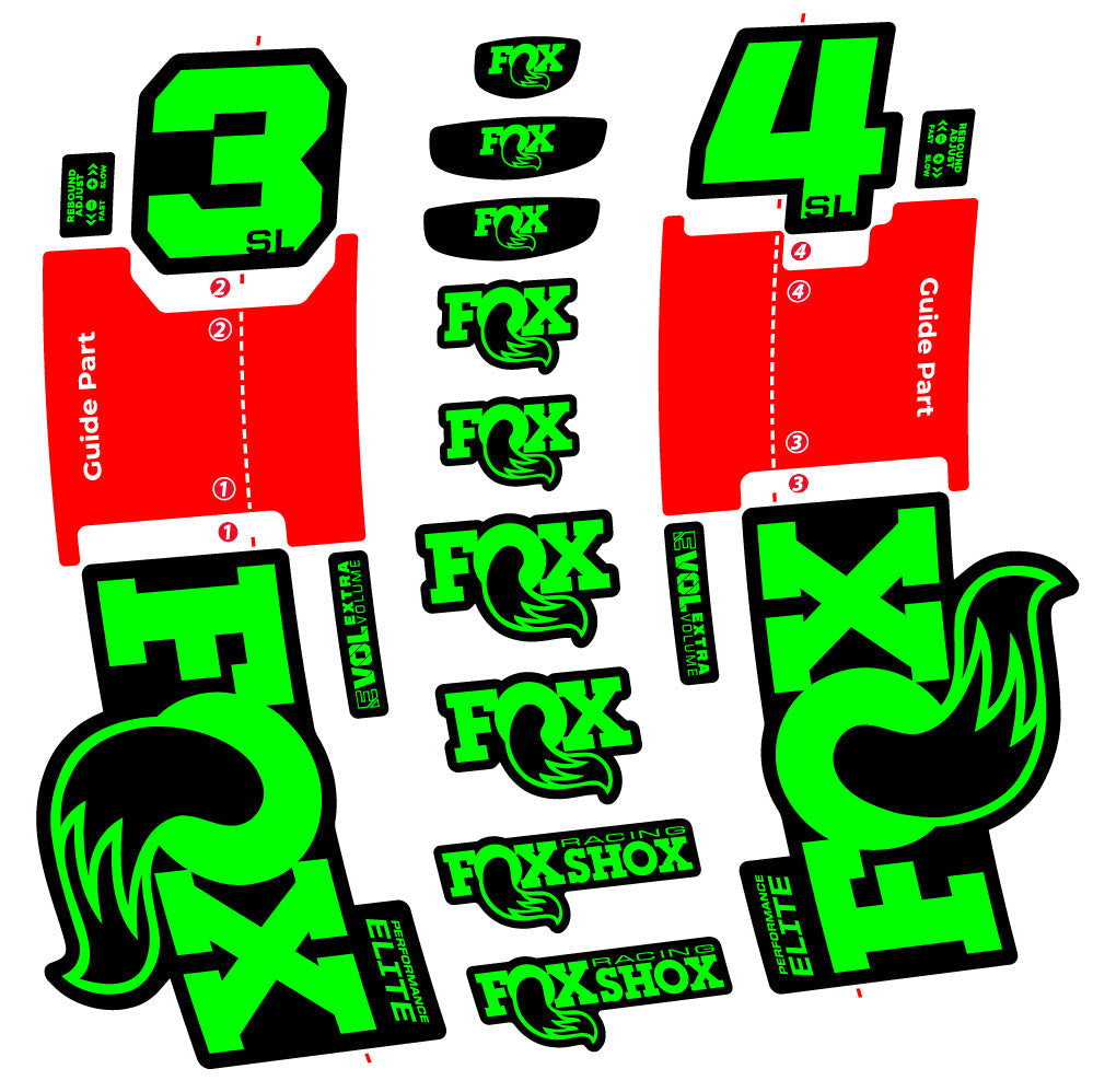 Stickers FOX 34 SL Performance Elite compatibles Autocollants fourche VTT 29"