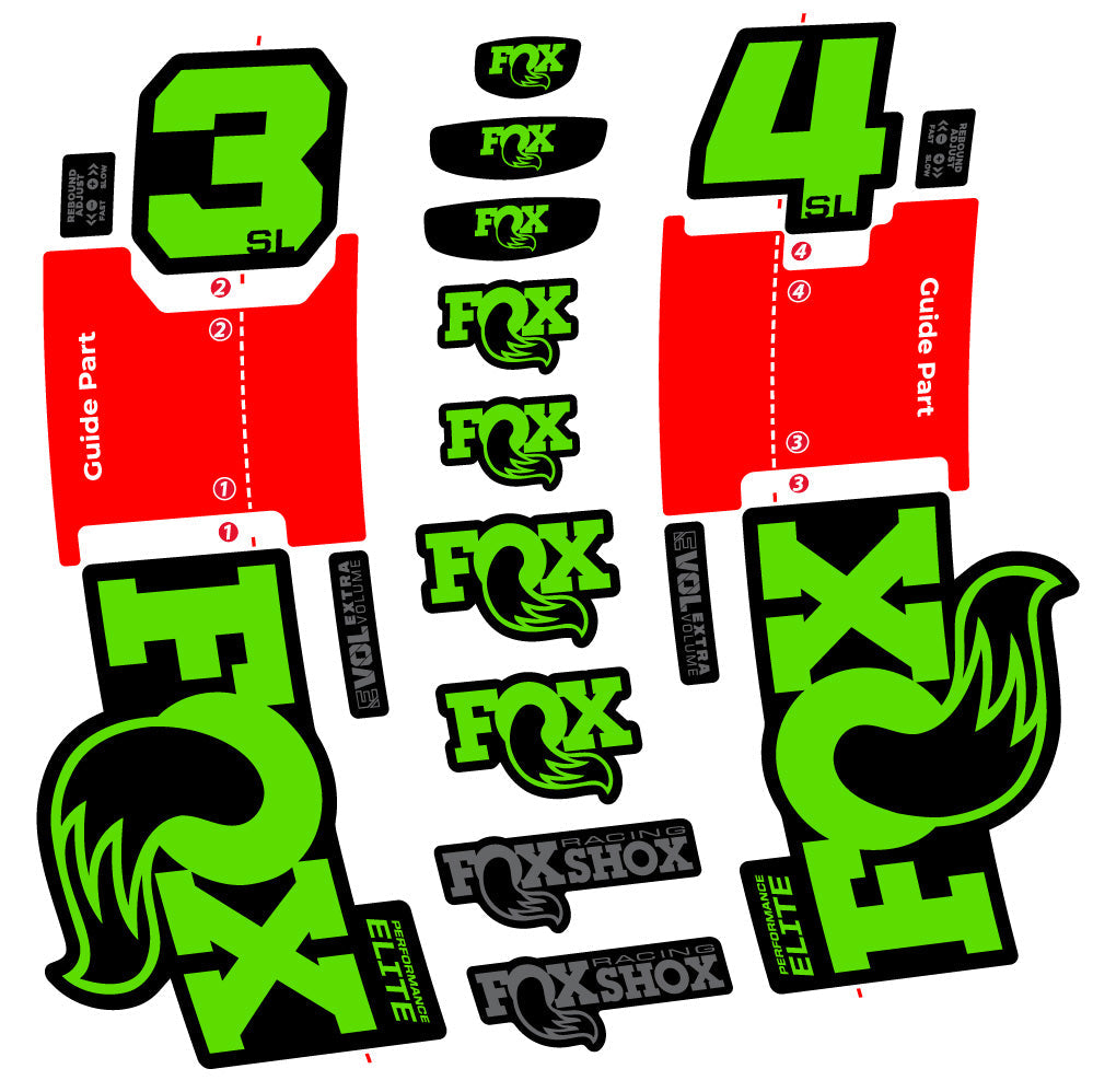 Stickers FOX 34 SL Performance Elite compatibles Autocollants fourche VTT 29"
