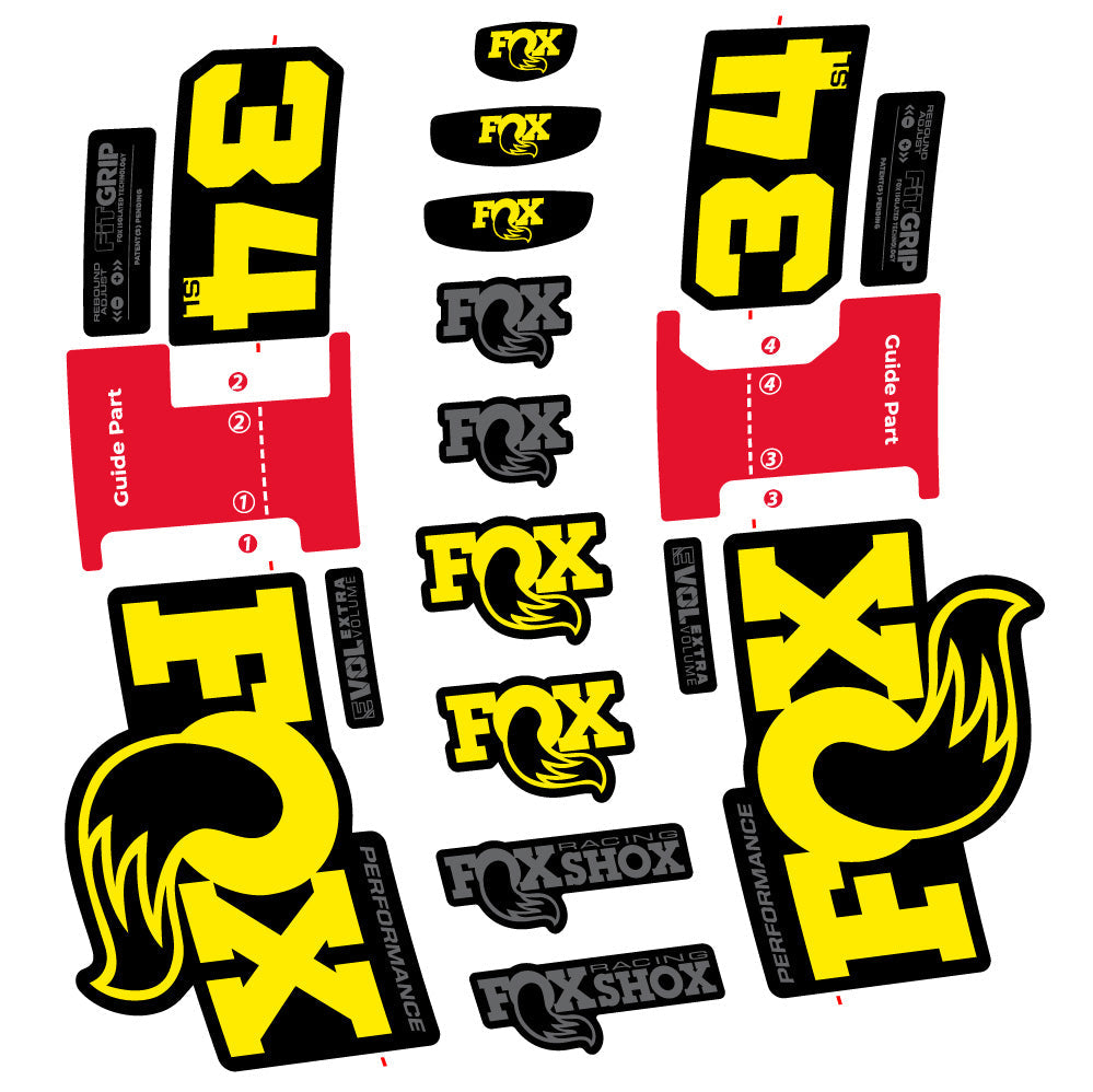 Stickers Fox 34 SL Performance compatibles - Autocollants fourche VTT