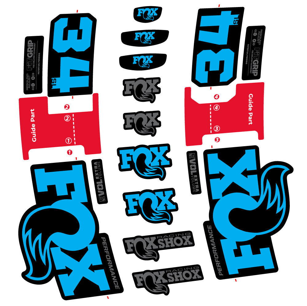 Stickers Fox 34 SL Performance compatibles Autocollants fourche VTT 29"