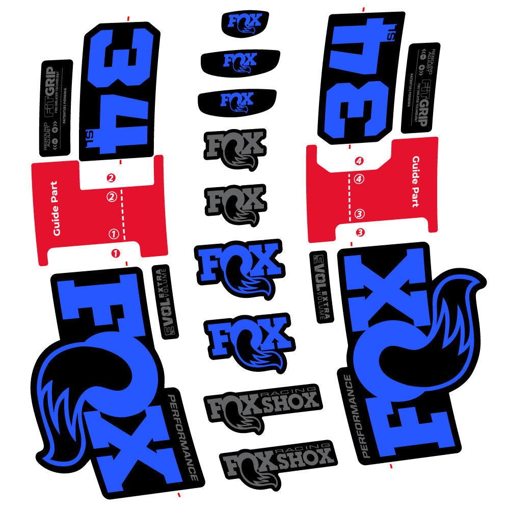 Stickers Fox 34 SL Performance compatibles Autocollants fourche VTT 29"