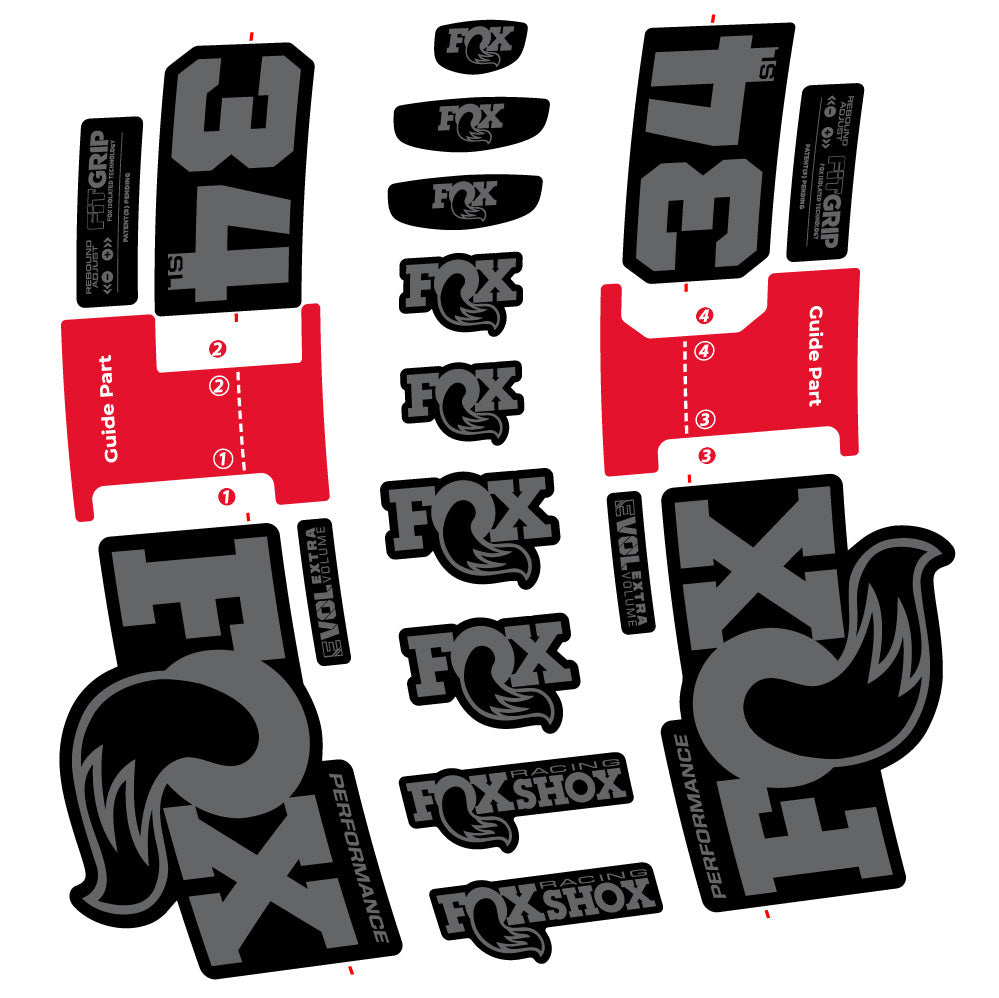 Stickers Fox 34 SL Performance compatibles - Autocollants fourche VTT