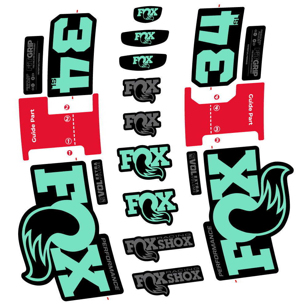 Stickers Fox 34 SL Performance compatibles Autocollants fourche VTT 29"